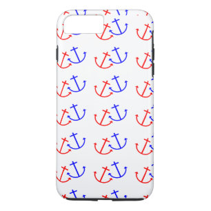 Blue White Red Anchors Pattern iPhone 8 Plus/7 Plus Case