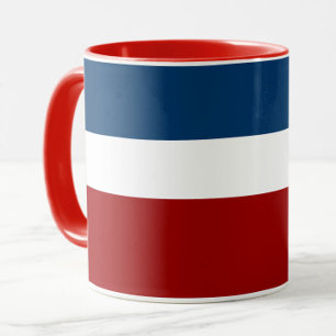 Blue White Red Color Block Style Design  Mug
