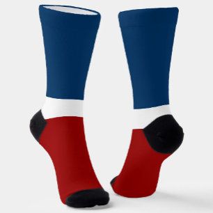 Blue White Red Colour Block Style Design Socks