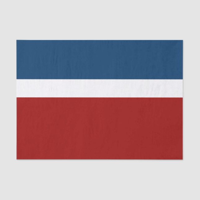 Blue White Red Colour Block Style Design  Tissue Paper (Front)