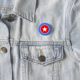 Blue White Red Panama Button