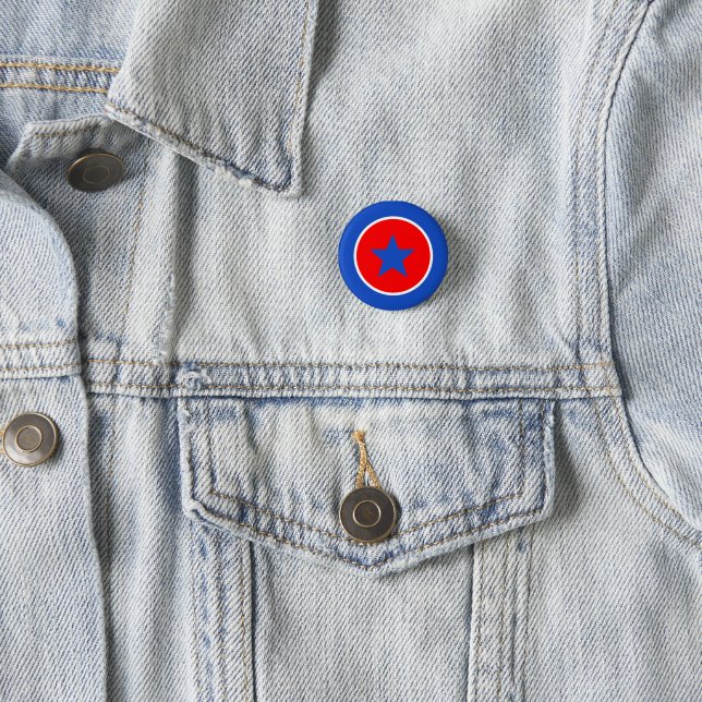 Blue White Red Panama Button (In Situ)