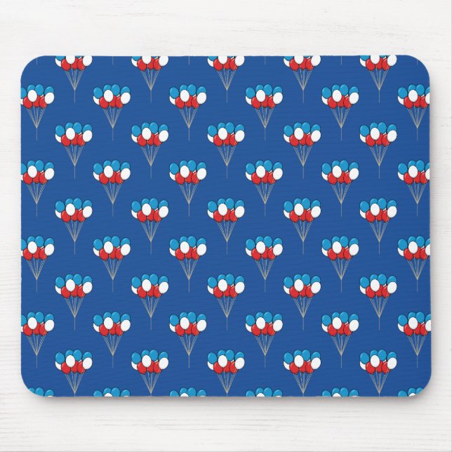 Blue White Red Patriotic Balloons Mouse Mat (Front)