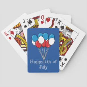 Blue White Red Patriotic Balloons Personalise Playing Cards