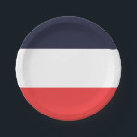 Blue White & Red Stripes Striped Party Paper Plate<br><div class="desc">Customise with any text for any event. Matching items available.</div>