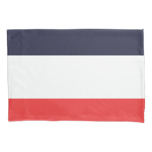 Blue White & Red Stripes Striped Pillowcase
