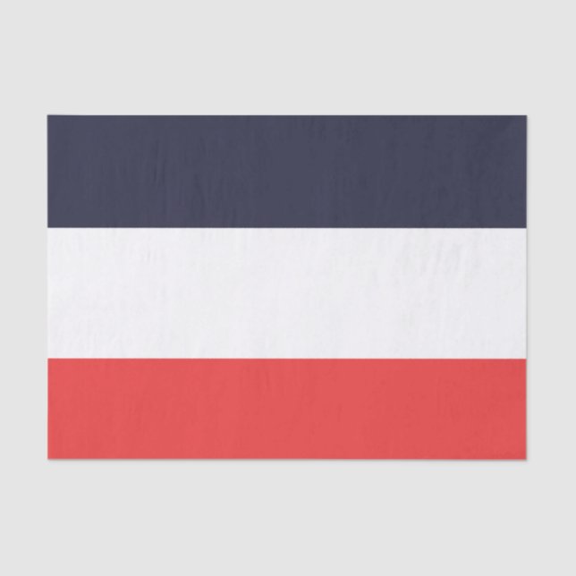 Blue White & Red Stripes Striped Tissue Paper (Front)