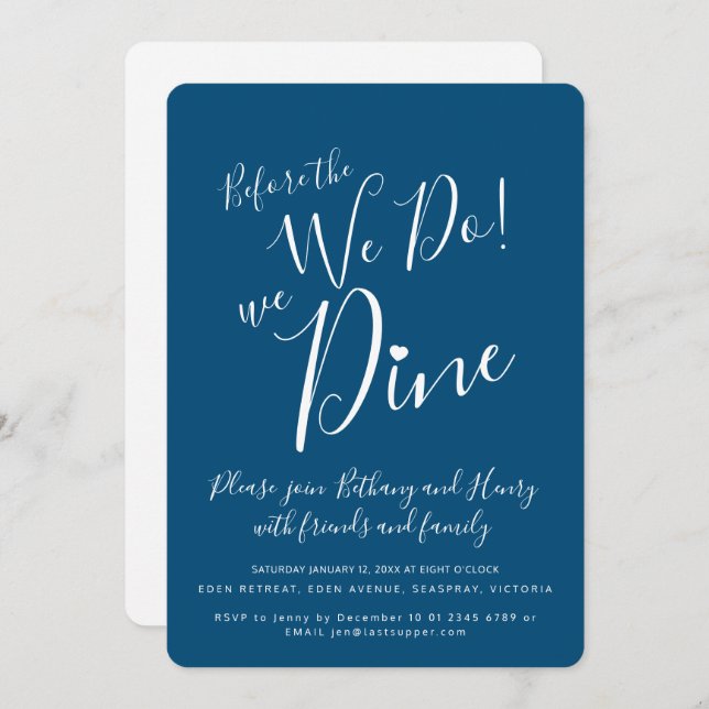 Blue white rehearsal dinner before we do invites (Front/Back)