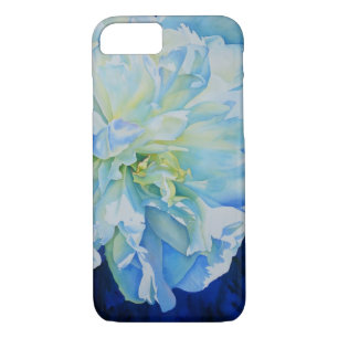 Blue white romantic peony watercolor painting  iPhone 8/7 case