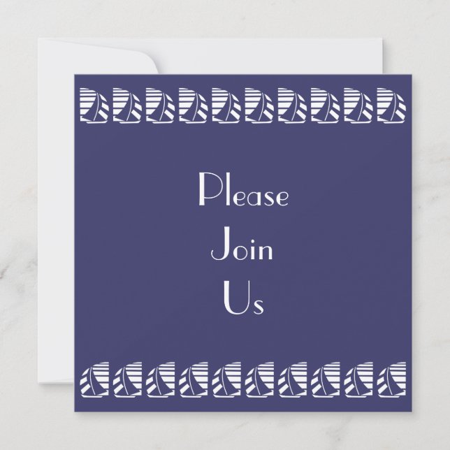 Blue White Sailboats Nautical Custom Invitations (Front)