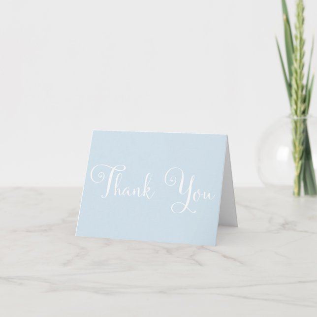 Blue White Script Personalised Wedding Thank you (Front)