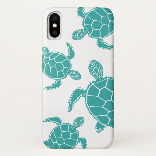 Blue White Sea Turtles Case-Mate iPhone Case (Back)