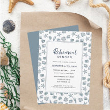Blue & White Seashell  Rehearsal Dinner 