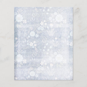 Blue & White Shabby Floral Scrapbook Paper