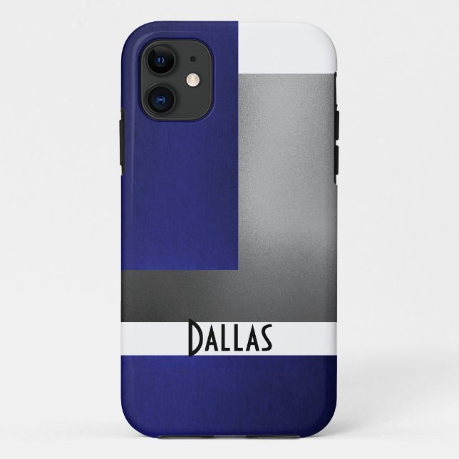 Blue White & Silver- Dallas Iphone 5 Case- Case-Mate iPhone Case (Back)