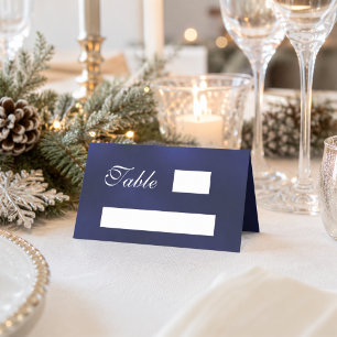 Blue white simple place card