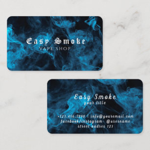 Blue White Smoke Vape Shop Business Card