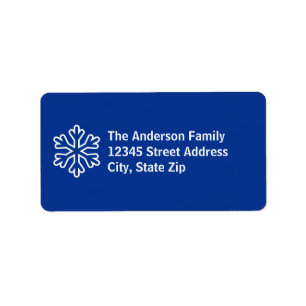 Blue & White Snowflake - Address Label