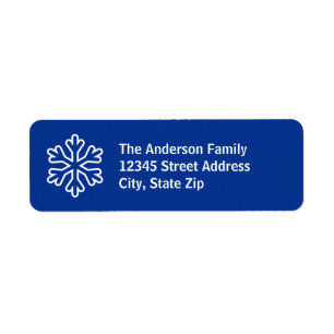 Blue & White Snowflake - Return Address Label