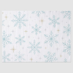 Blue & White Snowflake Sparkle Tissue Paper 