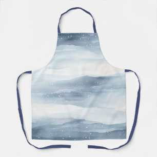 Blue White Snowflakes Apron