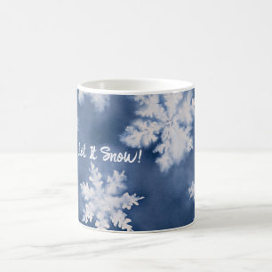 Blue White Snowflakes Coffee Mug