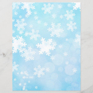 Blue & White Snowflakes Frozen Scrapbook Paper