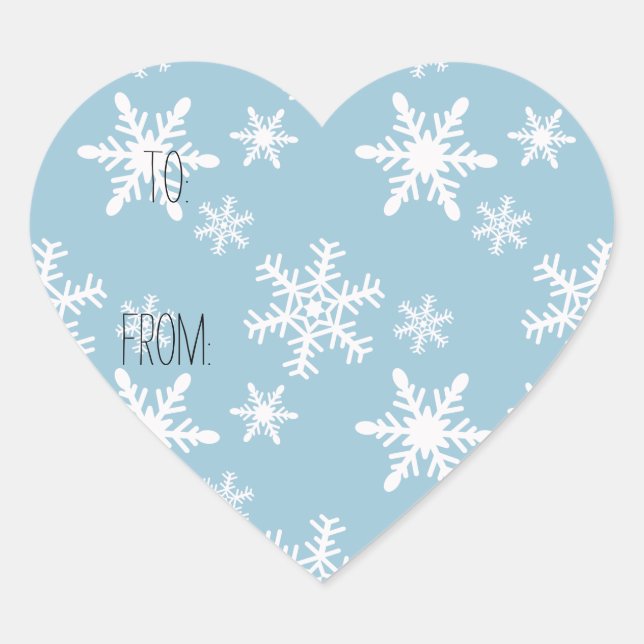 Blue White Snowflakes Gift Tag (Front)