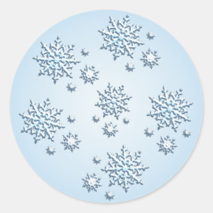 Blue-white snowflakes Sticker