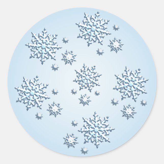 Blue-white snowflakes Sticker (Front)