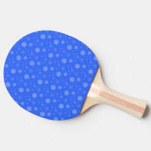 Blue White Snowflakes Winter Season Christmas Ping Pong Paddle