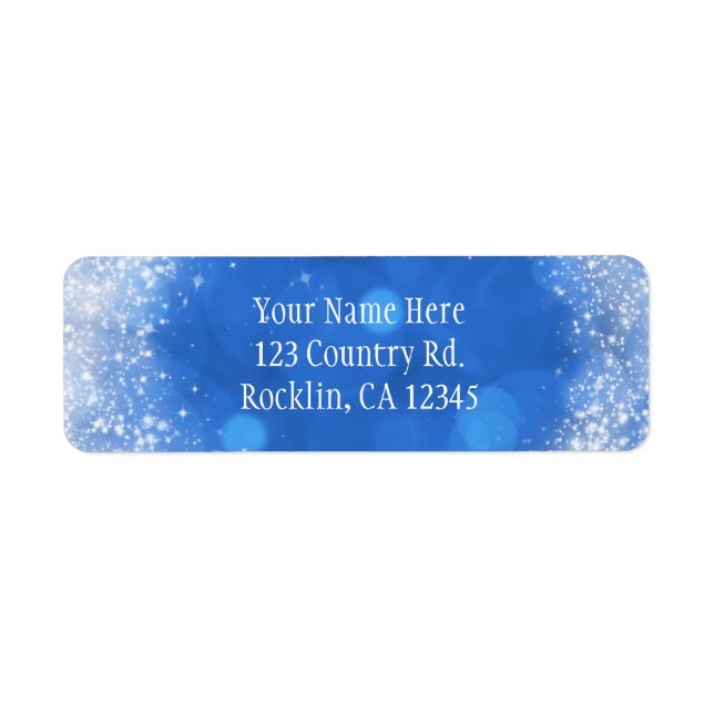 Blue & White Sparkle Cinderella Wedding Invitation (Front)