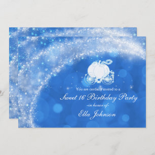 Blue & White Sparkle Elegant Bridal Shower Party Invitation