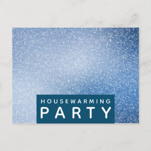 Blue & White Speck, Housewarming Party Invite