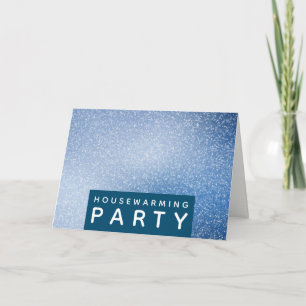 Blue & White Speck, Housewarming Party Invite
