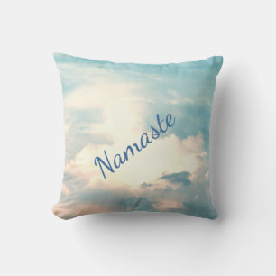 Blue / White Spiritual Namaste design Cushion
