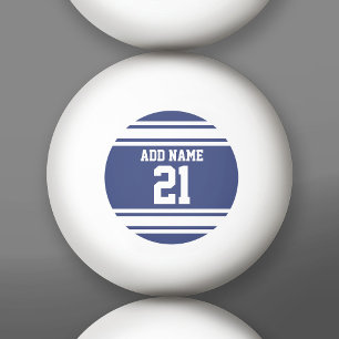 Blue White Sports Jersey Custom Name Number Ping Pong Ball