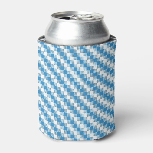 Blue-white squares background can cooler (Can Front)