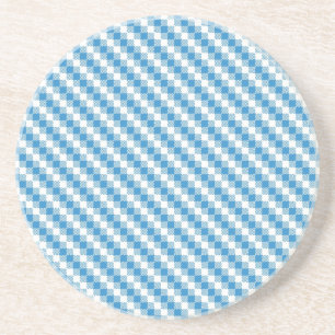 Blue-white squares background coaster