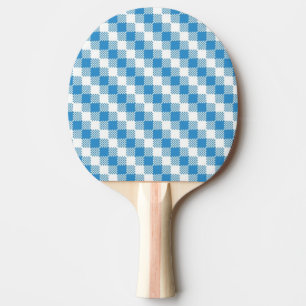 Blue-white squares background ping pong paddle