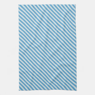 Blue-white squares background tea towel