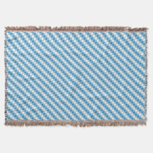 Blue-white squares background throw blanket