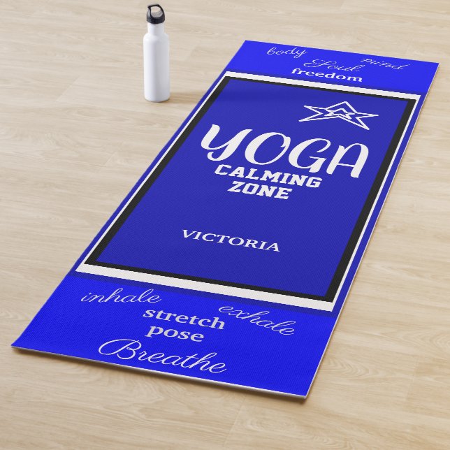 Blue White Star Name Yoga Mat (In Situ)