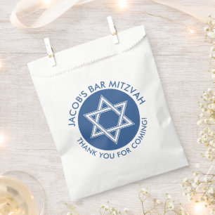 Blue White Star of David Bar Mitzvah  Favour Bags
