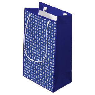 Blue/White Star of David Pattern Gift Bag
