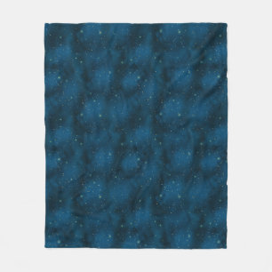 Blue & White Starry Night Celestial Fleece Blanket