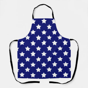 Blue White Stars Pattern Decorative Apron