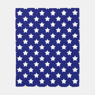 Blue White Stars Pattern Decorative Fleece Blanket