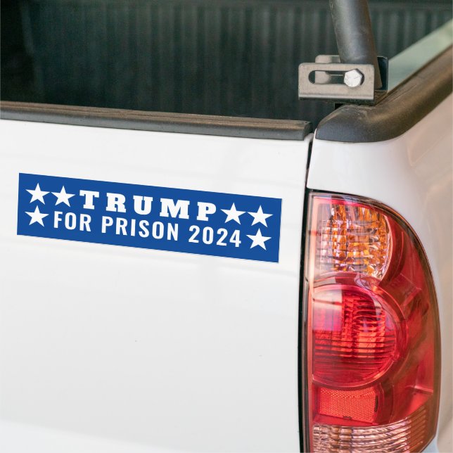 Blue White Stars Trump Bumper Sticker (On Truck)