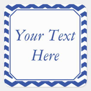 Blue & White Stickers or Labels w/ Custom Text